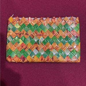 Fair Trade Hand Made Coin Cosmetic Bag made in Guatemala. NWOT!